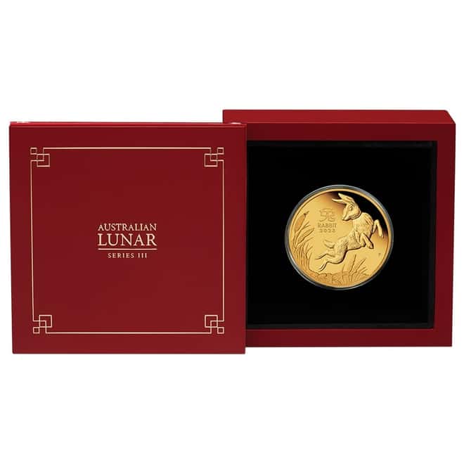 2023 1 oz Proof Gold Lunar Year of The Rabbit Australian Perth Mint (w/Box & COA)