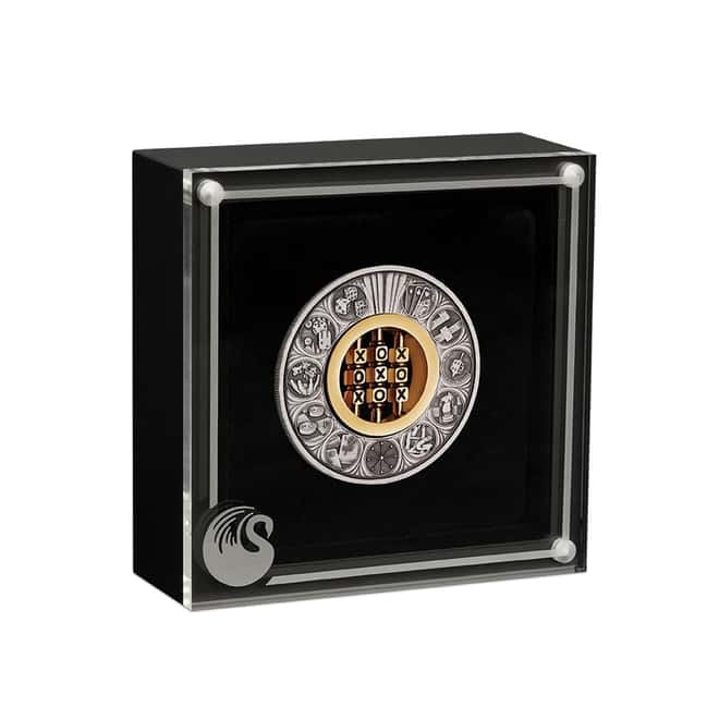 2022 Tuvalu 2 oz Games Through The Ages Antiqued Silver Coin .9999 Fine (w/Box & COA)