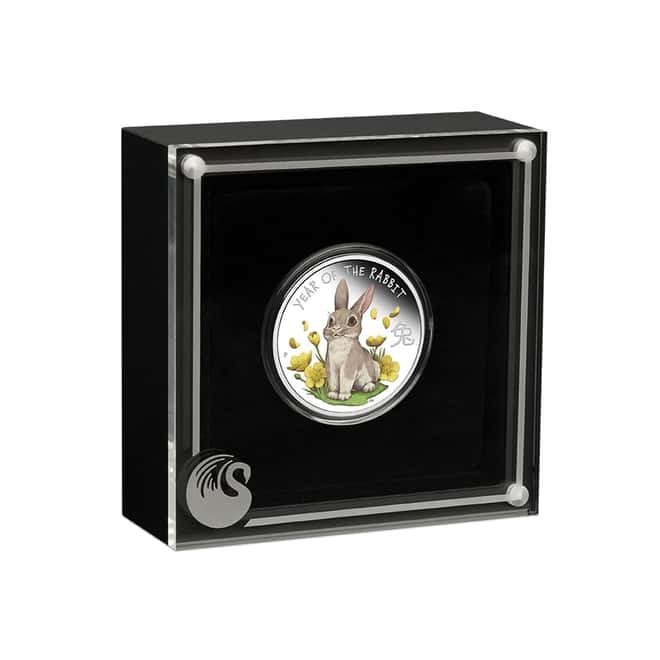 2023 1/2 oz Tuvalu Year of The Rabbit Proof Silver Coin .9999 Fine (w/Box & COA)