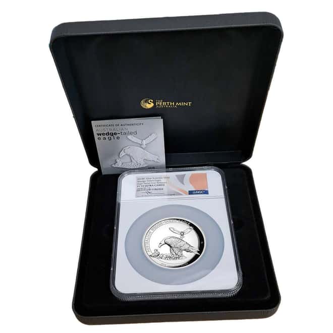 2018 10 oz Proof Silver Australian Wedge-Tailed Eagle Perth Mint NGC PF 70 UCAM (John M. Mercanti)