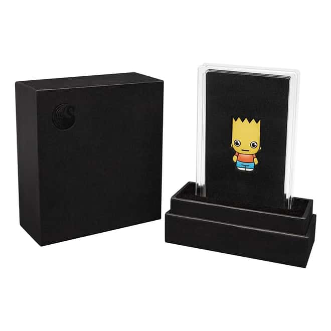 2022 1 oz Tuvalu Bart Simpson Mini Shaped Silver Coin .999 Fine (w/Box & COA)