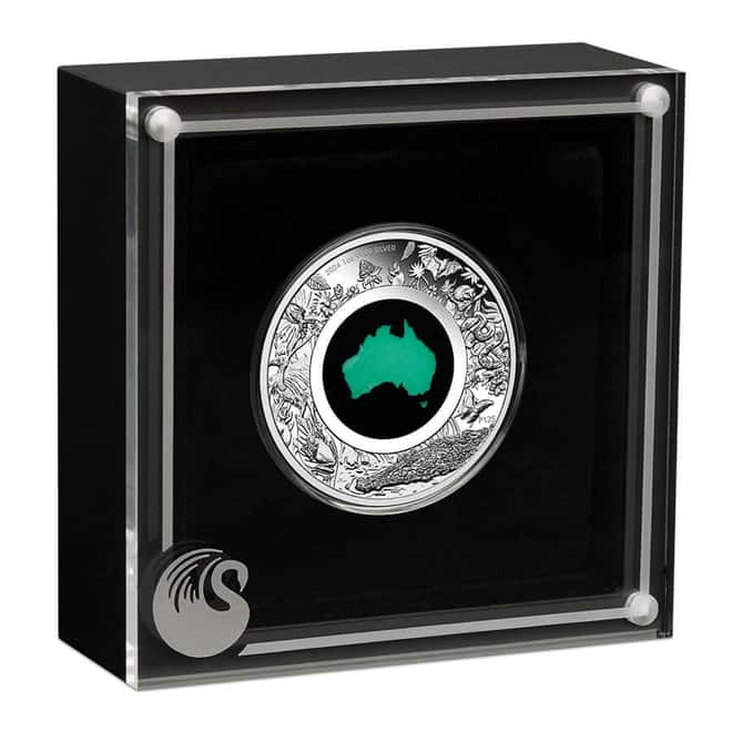 2024 1 oz Proof Silver Great Southern Land Chrysoprase Coin Perth Mint
