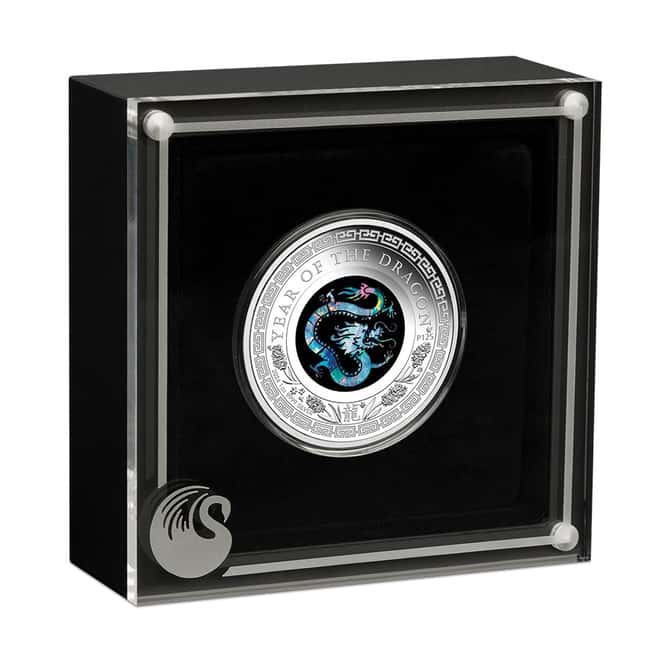 2024 1 oz Proof Silver Lunar Dragon Opal Coin Australian Perth Mint