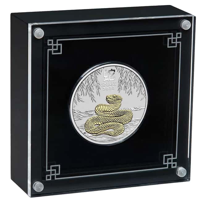 2025 1 oz Gilded Silver Lunar Snake Australian Perth Mint