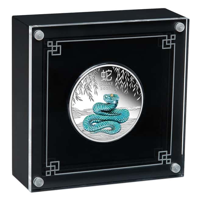 2025 1 oz Proof Colorized Silver Lunar Snake Perth Mint