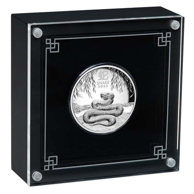 2025 1 oz Proof High Relief Silver Lunar Snake Australian Perth Mint
