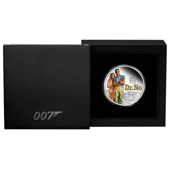 2022 1 oz Tuvalu James Bond Dr. No Proof Colorized Silver Coin .9999 Fine (w/Box & COA)