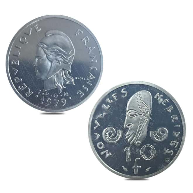 1974-1979 French Colonial Piedfort New Hebrides Silver 7-Coin Set (w/Box & COA)