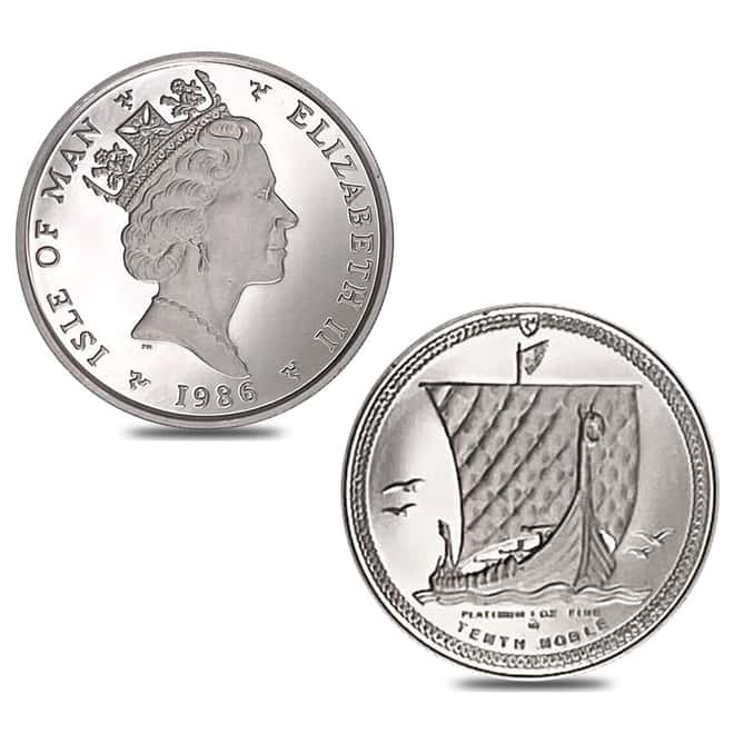 1986 Isle of Man 1.85 oz Proof Platinum Noble 4-Coin Set .9995 Fine (w/Box)