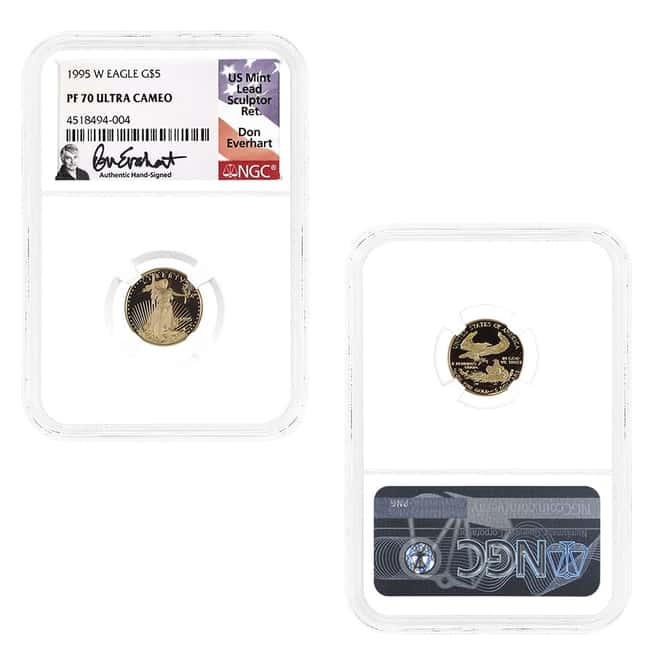 1995-W 1.85 oz Proof Gold Eagle 4-Coin Set NGC PF 70 (Everhart Sign)
