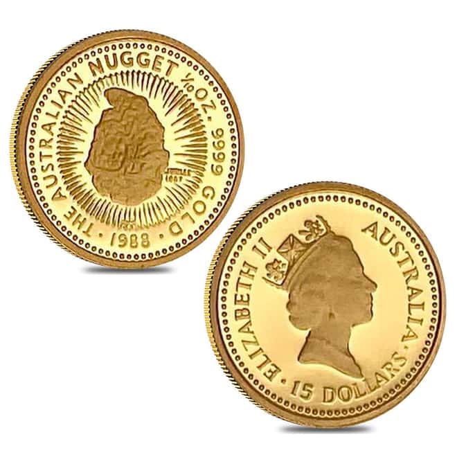 1988 1.85 oz Proof Gold Australian Nugget 4-Coin Set (w/Box & COA)