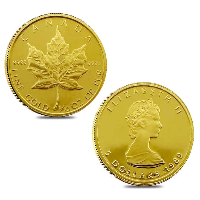 1989 1.85 oz Proof Canadian Gold Maple Leaf 10th Ann. 4-Coin Set