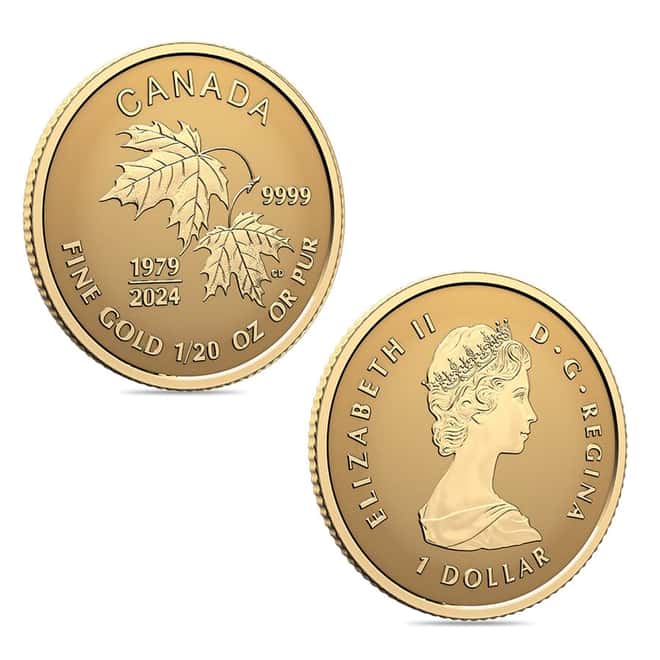 2024 Canada 1.4 oz Gold Maple Leaf 45th Ann. 4-Coin Set