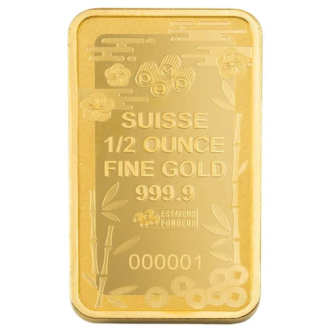 1/2 oz PAMP Suisse Good Luck Maneki Neko Gold Bar .9999 Fine (in Assay)