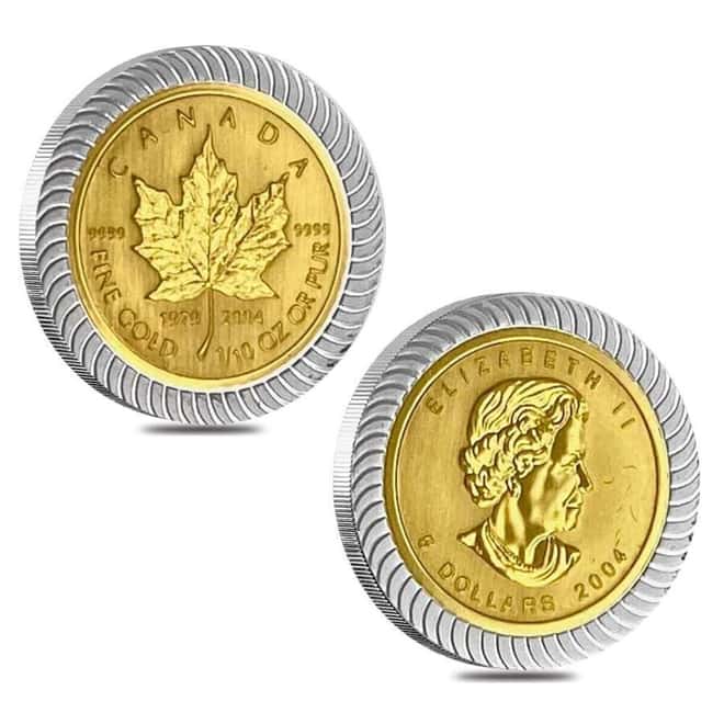 2004 Canada 1.94 oz Gold / Silver Maple Leaf 25th Ann. Bi-Metallic 6-Coin Set (w/Box & COA)