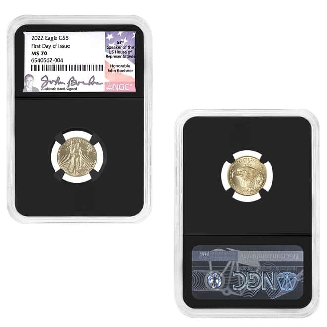 2022 1.85 oz Gold Eagle 4-Coin Set NGC MS 70 FD (Boehner Sign)