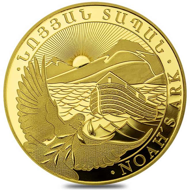 2023 Armenia 1 gram Gold Noah's Ark 100 Drams Coin BU