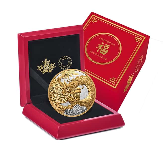 2023 Canada 5 oz Heavenly Dragon Proof Silver Coin .9999 Fine (w/Box & COA)
