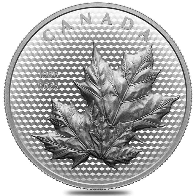2023 Canada 5 oz Maple Leaves in Motion Silver Coin .9999 Fine (w/Box & COA)