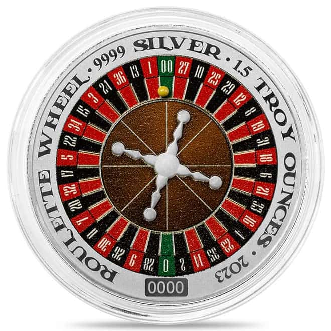 2023 Niue 1.5 oz Roulette Wheel Spinning Silver Coin