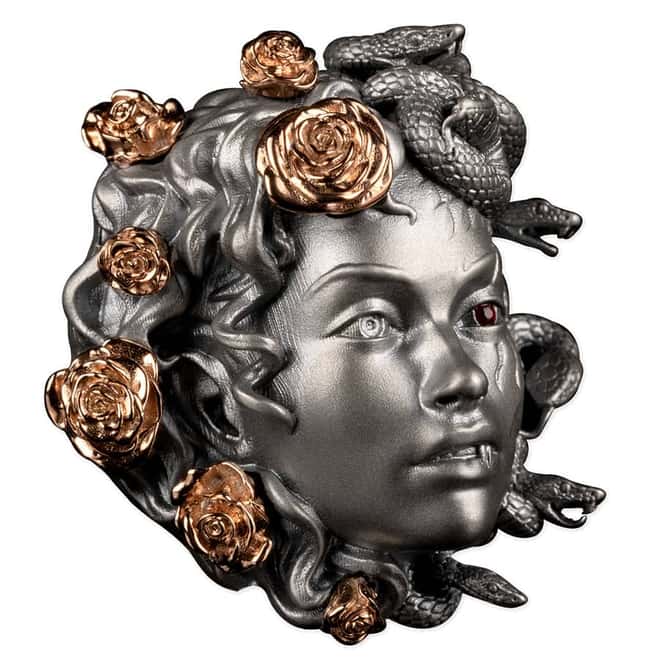 2024 Barbados 3 oz Silver Medusa Antiqued Coin