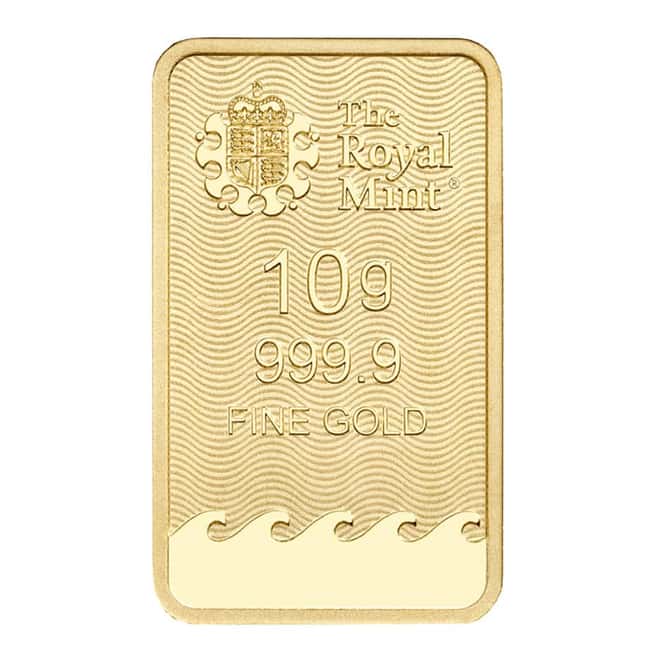 10 gram Britannia Gold Bar .9999 Fine (In Assay)