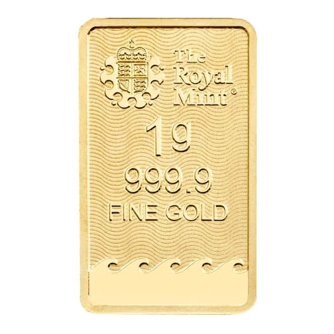 1 gram Britannia Gold Bar Best Wishes .9999 Fine (In Assay)