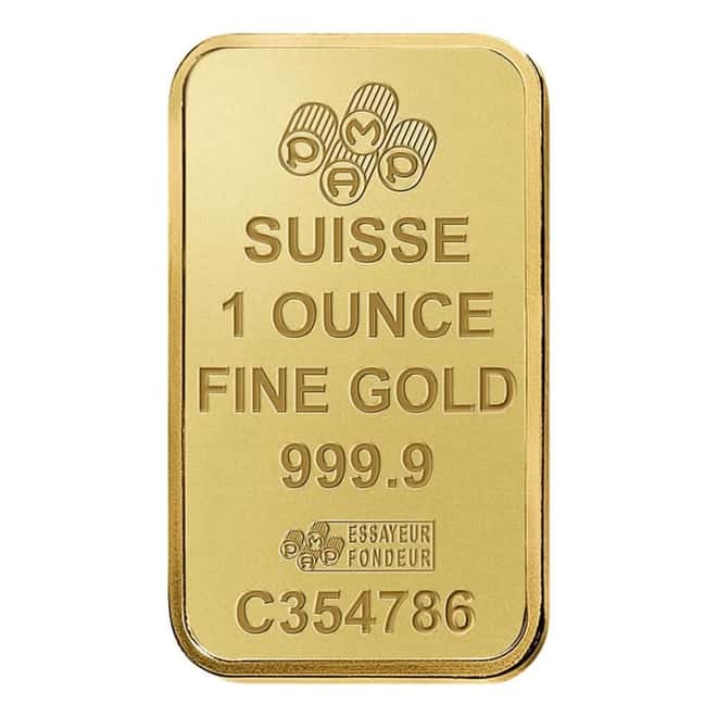 1 oz Gold Bar - PAMP Suisse - New Design (in Assay)