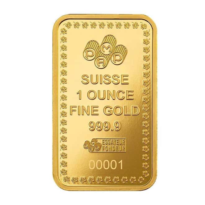 1 oz PAMP Suisse Diwali Lakshmi Gold Bar .9999 Fine (in Assay)
