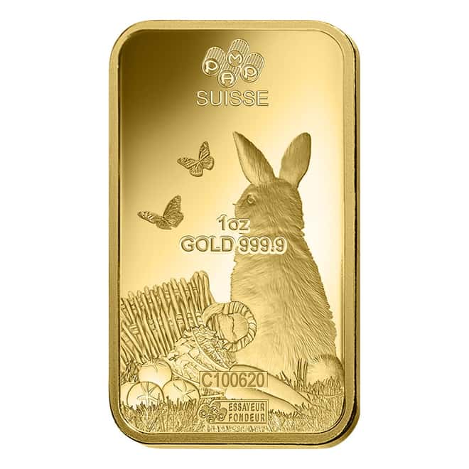 Box of 25 - 1 oz PAMP Suisse Year of the Rabbit Gold Bar (In Assay)
