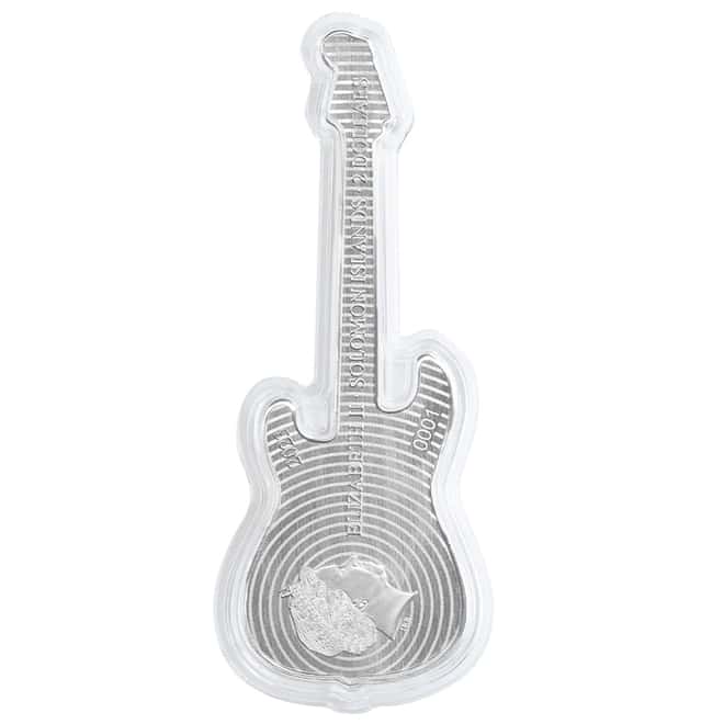2023 SI 1 oz Silver Fender Stratocaster Daphne Blue Guitar Coin