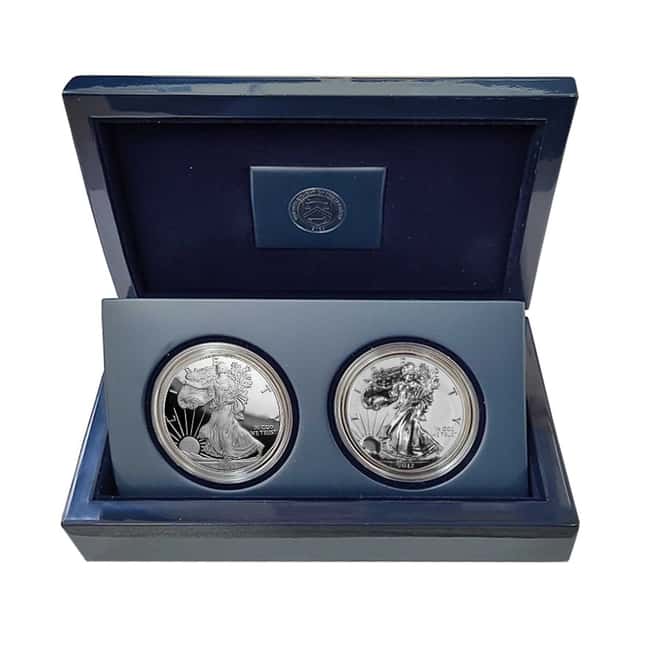 2012 S 1 oz Proof Silver American Eagle 2-Coin Set (w/Box & COA)