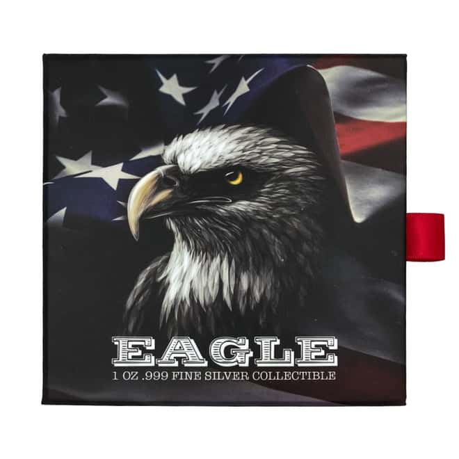 2022 Chad 1 oz Silver American Eagle Shaped High Relief Coin .999 Fine (w/Box)