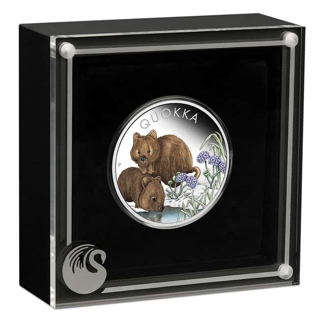 2023 1 oz Proof Colorized Silver Australian Quokka Perth Mint