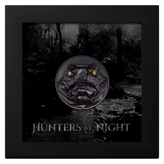 2023 2 oz Silver Hunters by Night Caiman Palau Coin .9999 Fine