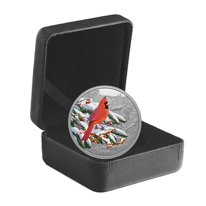 2023 Canada 1 oz Silver Colorful Birds - Northern Cardinal Coin
