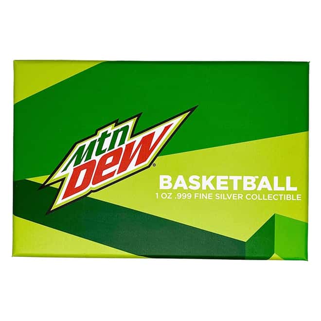 2023 Chad 1 oz Silver Mountain Dew Basketball Spherical Coin .999 Fine (w/Box)