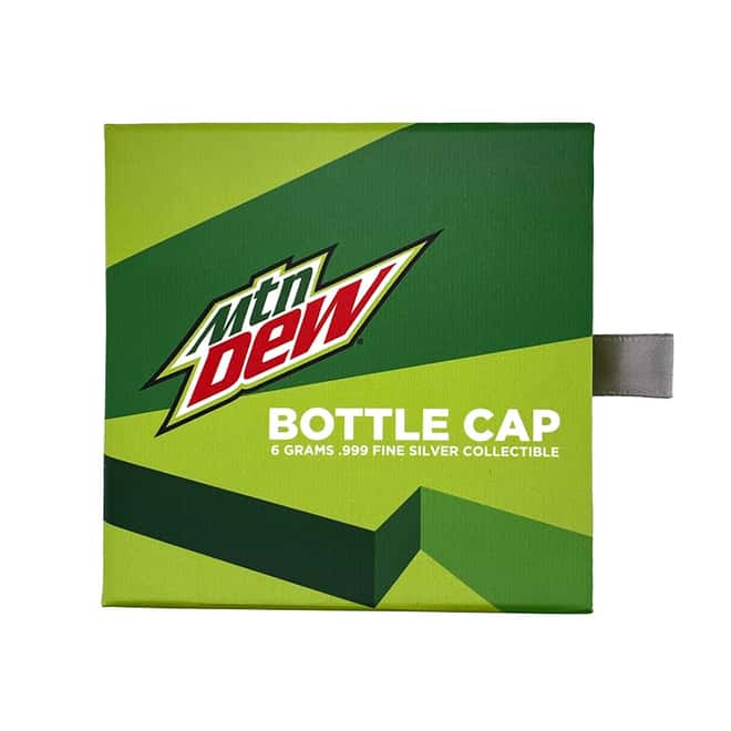 2023 Chad 6 gram Mountain Dew Bottle Cap Proof Silver Coin .999 Fine (w/Box)