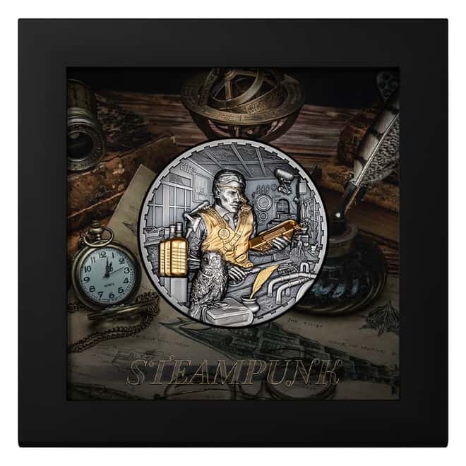 2023 Cook Islands 3 oz Silver Steampunk Science Lab Coin