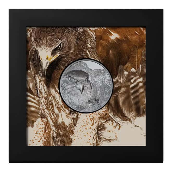 2023 Mongolia 2 oz Silver Falcon Coin .999 Fine