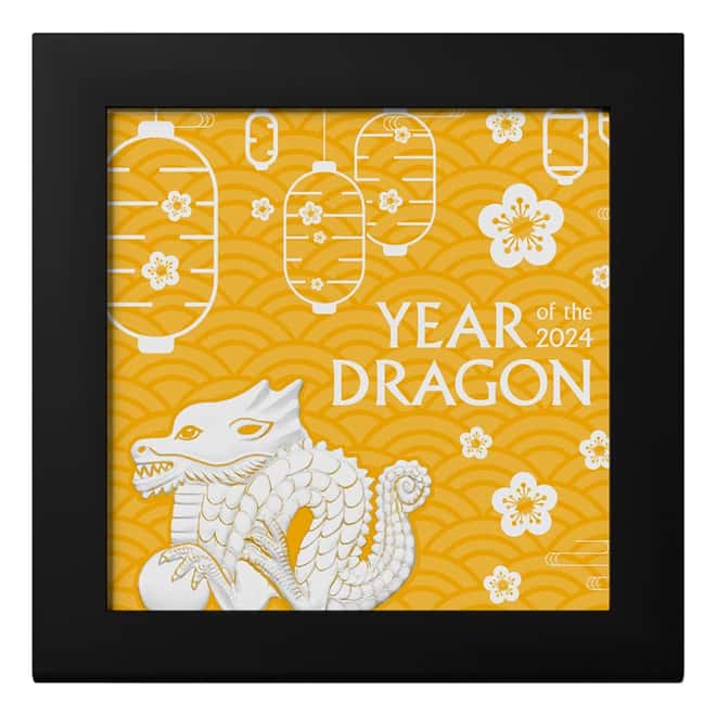 2024 1 oz Mongolia Gilded Silver Lunar Year of the Dragon Coin
