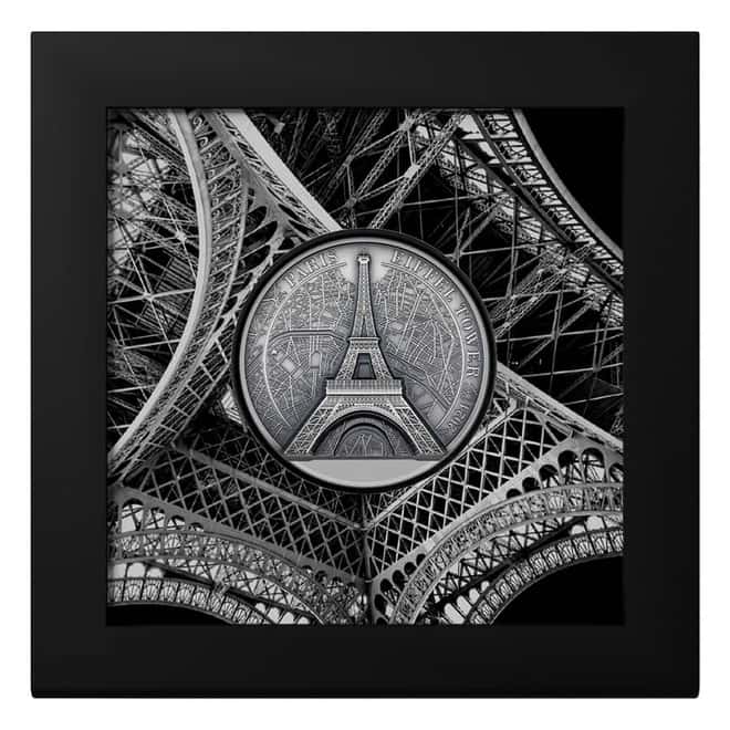 2024 Cook Islands 5 oz Silver Eiffel Tower Coin .9999 Fine
