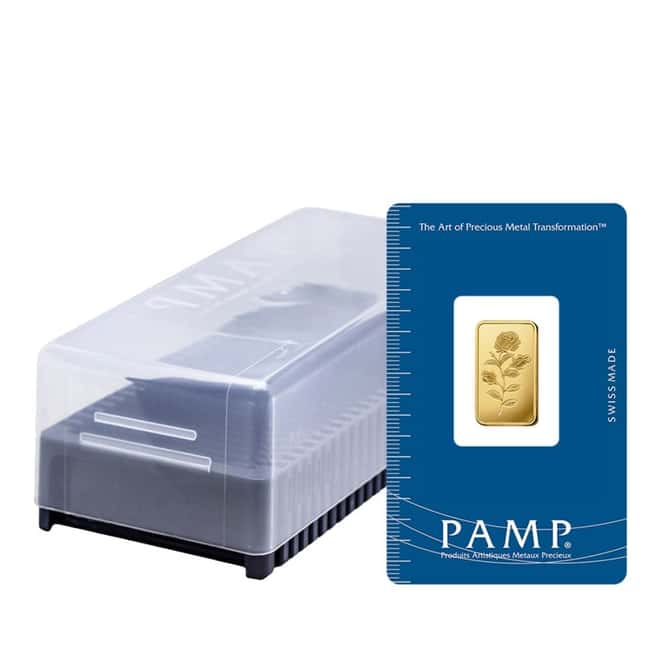 5 Gram PAMP Suisse Rosa Gold Bar .9999 Fine (in Assay)