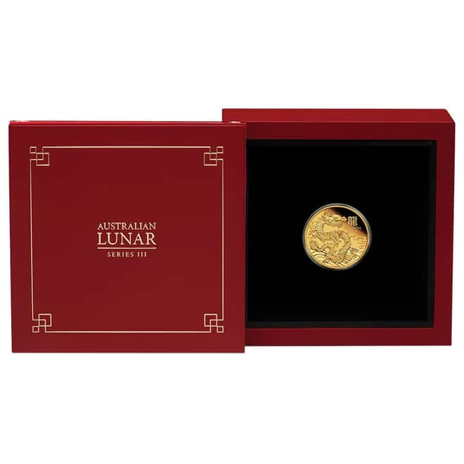 2024 1/10 oz Proof Gold Lunar Dragon Australian Perth Mint