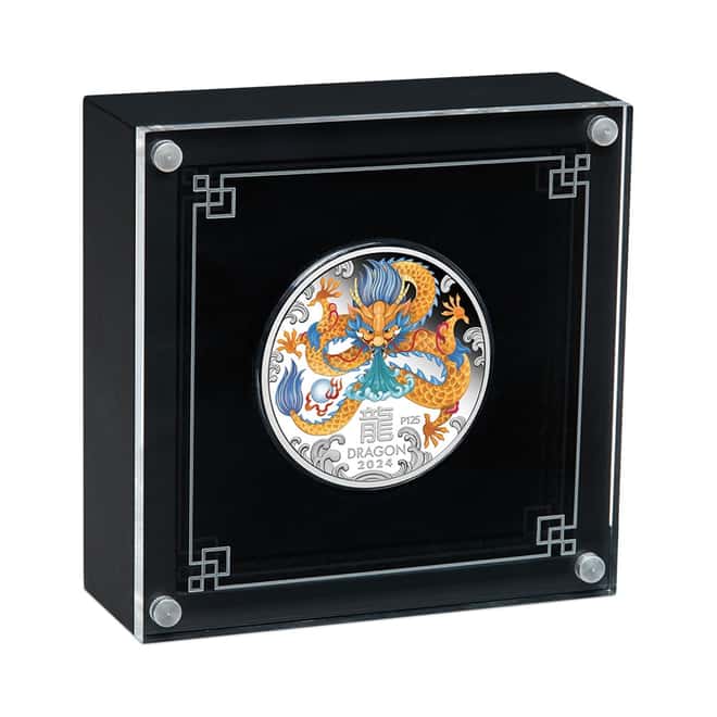 2024 1 oz Proof Colorized Silver Lunar Dragon Perth Mint