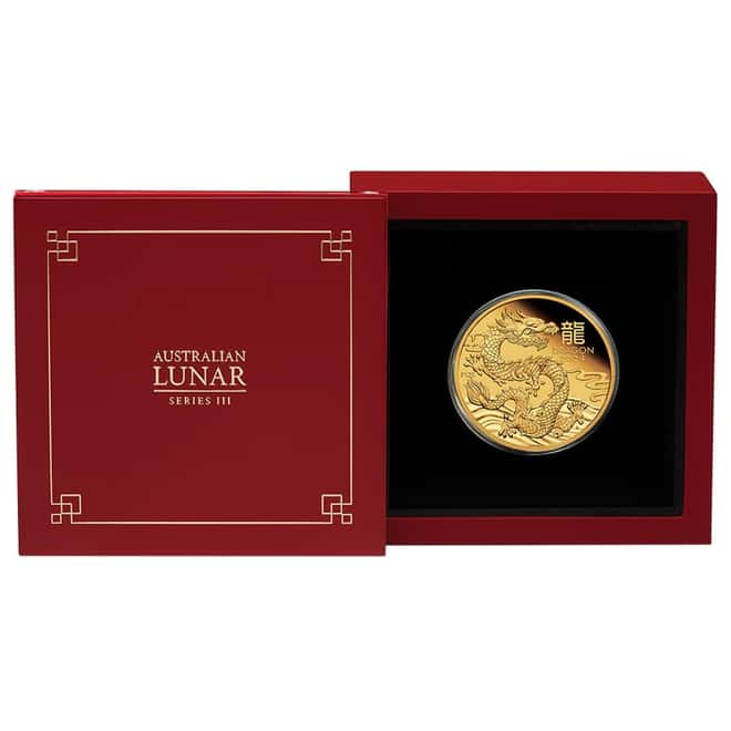 2024 1 oz Proof Gold Lunar Dragon Australian Perth Mint