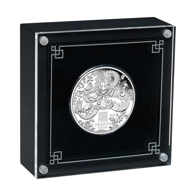 2024 1 oz Proof Silver Lunar Dragon Australian Perth Mint