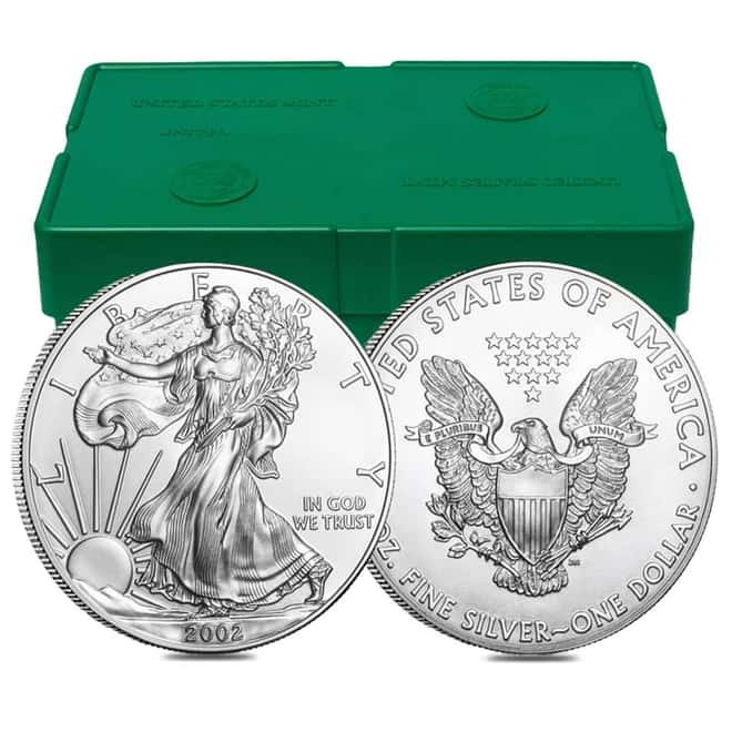 Monster Box of 500 - 2002 1 oz Silver American Eagle $1 Coin BU
