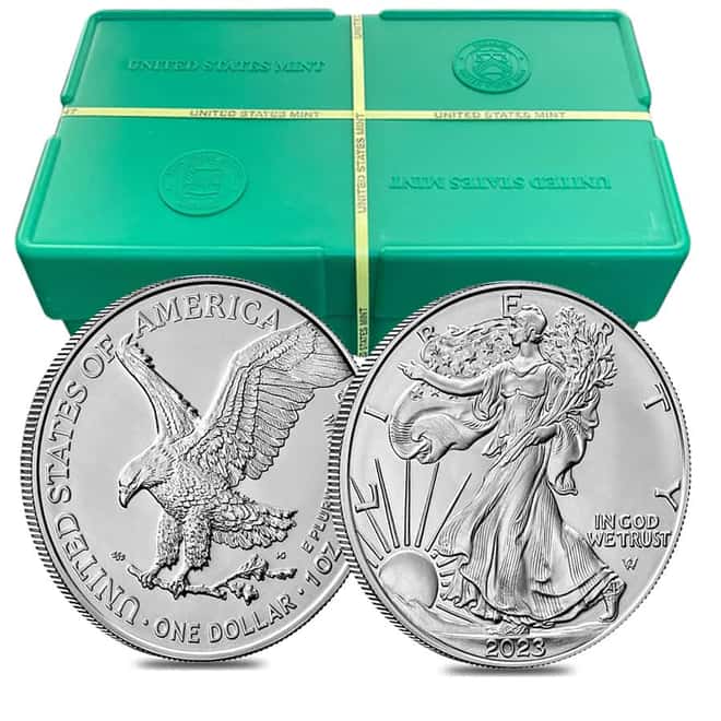 Roll of 20 - 2023 1 oz Silver American Eagle $1 Coin BU (Lot, Tube of 20)