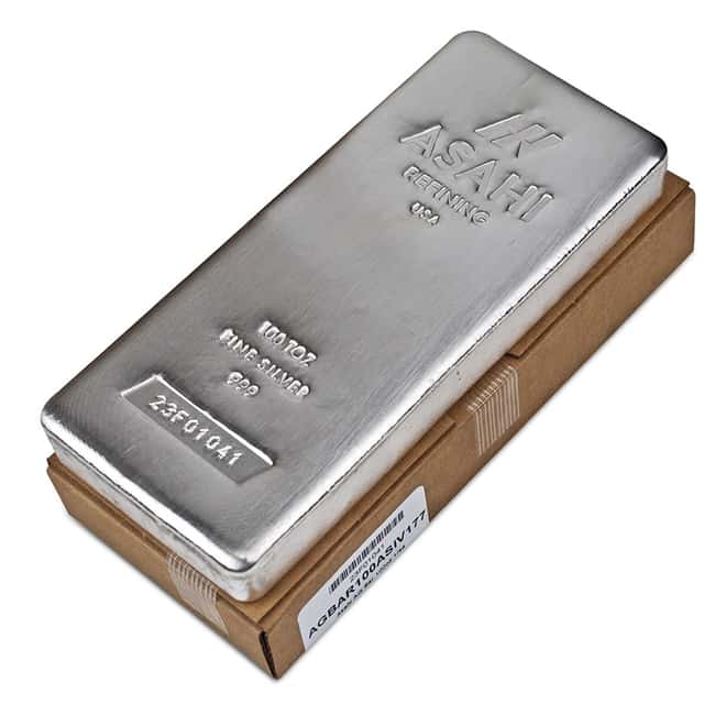 100 oz Asahi Silver Bar .999 Fine (Serialized)